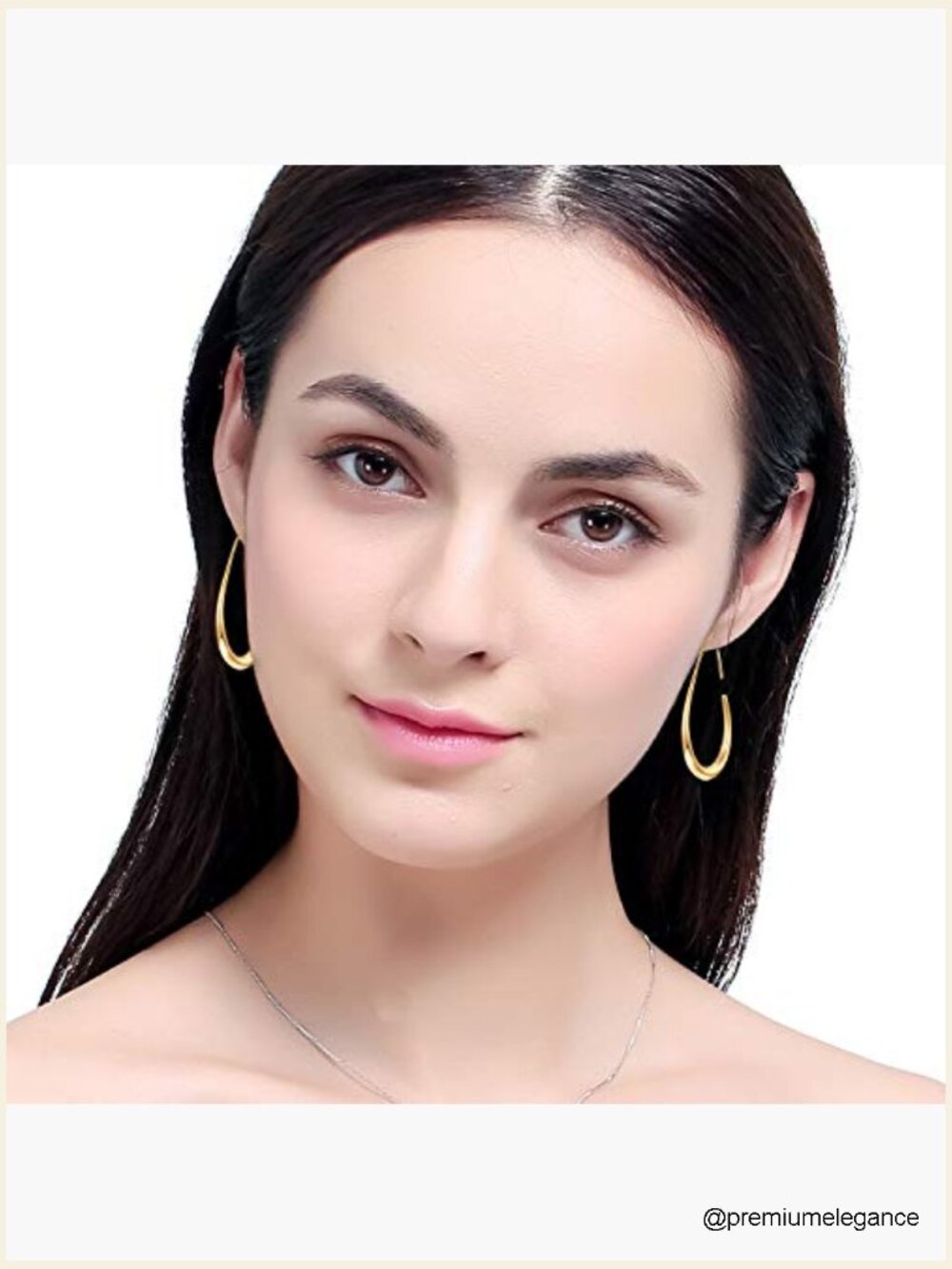Large Teardrop Hoop Earrings - Lightweight 14k Gold Plated Hypoallergenic - Picture 5 of 7